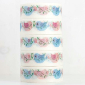 Washi Tape Blue and Pink Birds