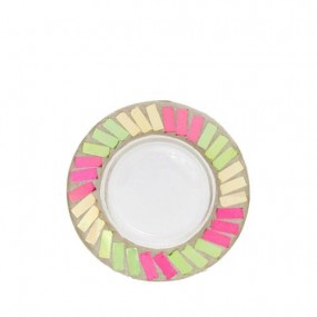 Plato Peque�o Pink & Green