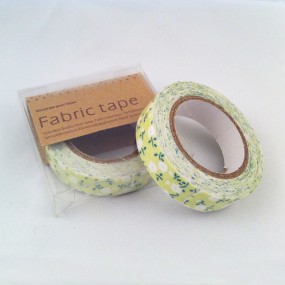 Fabric Tape Green Flowers