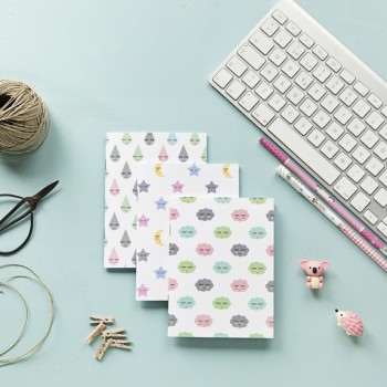 Tr�o Libretas Cielo Kawaii