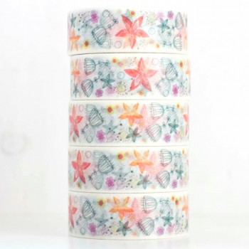 Washi Tape Red and Blue Flowers